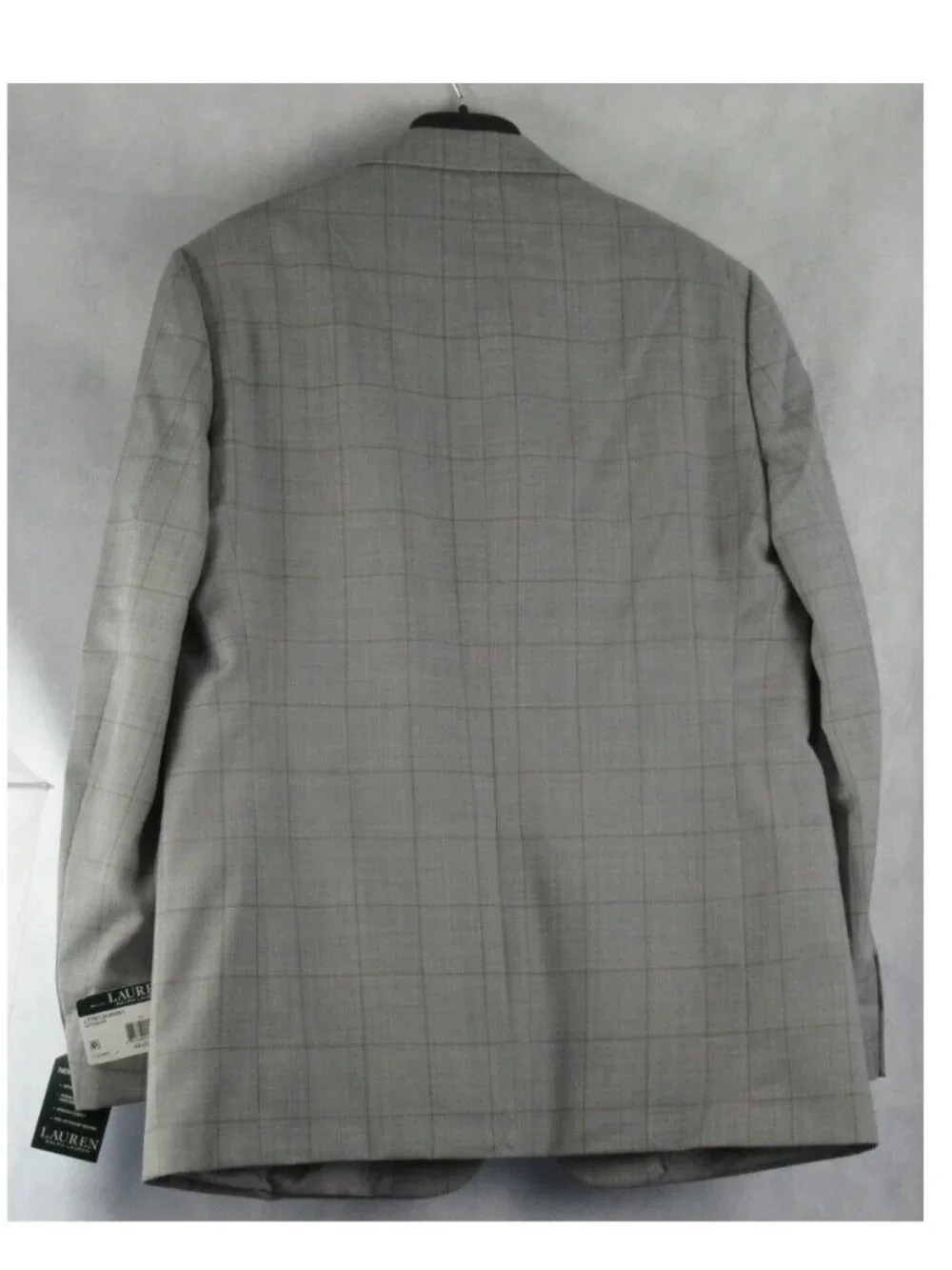 Lauren Ralph Lauren Men's Windowpane Suit Jacket, Gray With Tan, 42L / 42 Long